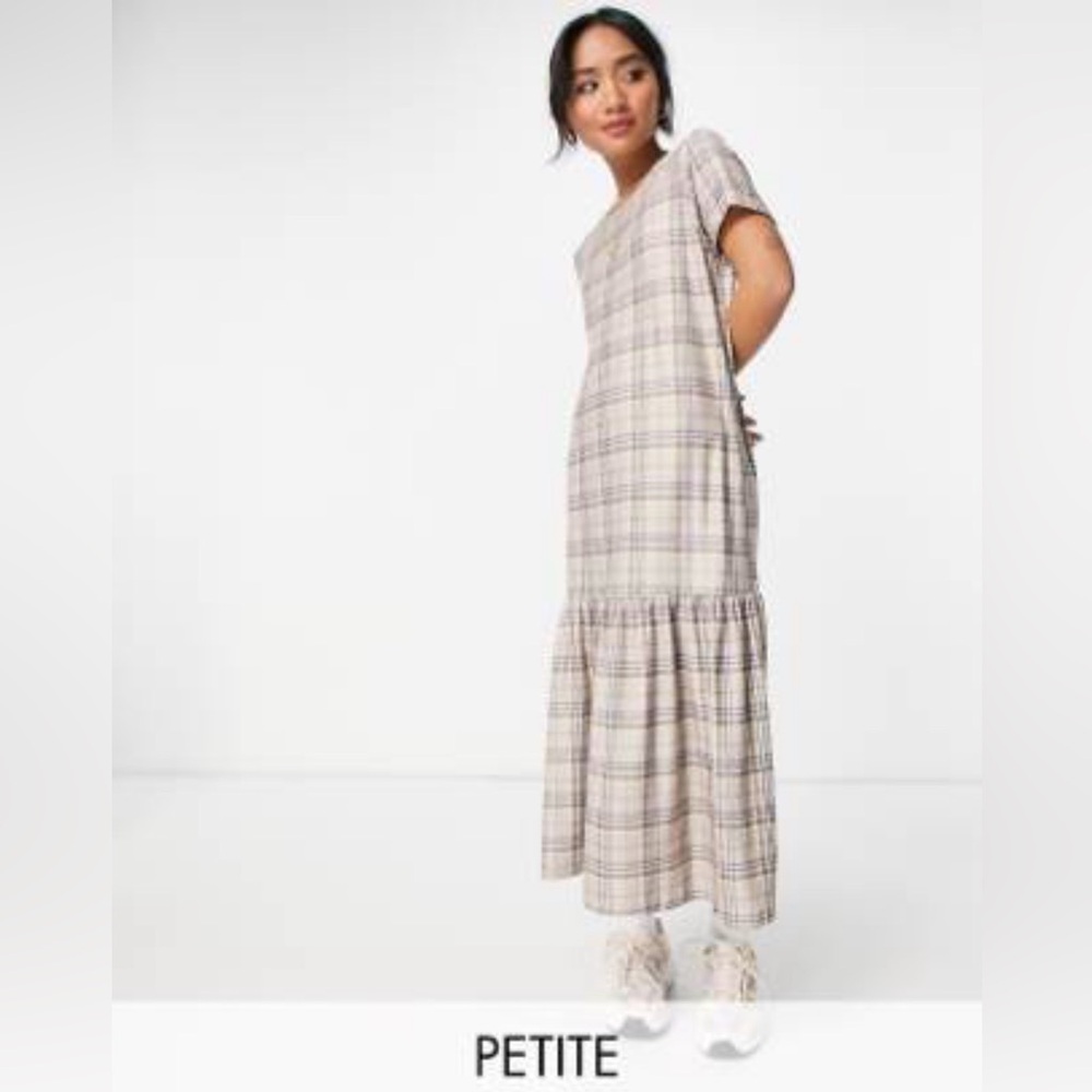 ASOS Plaid Short Sleeve Dress